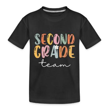 Équipe Tribu de deuxième année Enseignant de deuxième année - T-shirt bio Premium Enfant - noir - Devant