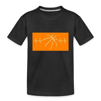 Basketball Herzschlag heartbeat Streetball - Kinder Premium Bio T-Shirt - Schwarz - Vorne