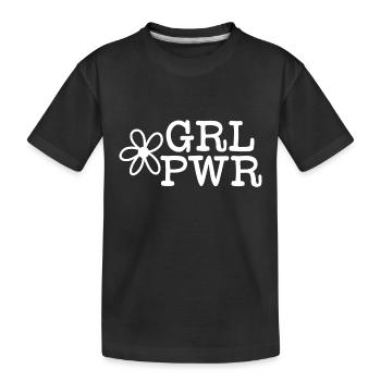 Girl Power - Kinder Premium Bio T-Shirt - Schwarz - Vorne