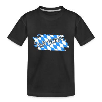 Bayern Flagge - Kinder Premium Bio T-Shirt - Schwarz - Vorne