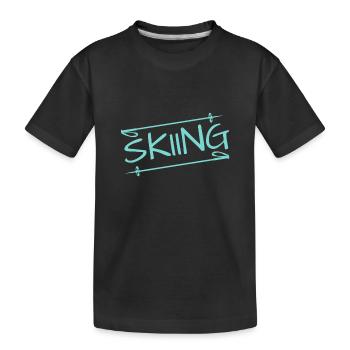 Skiing - Kinder Premium Bio T-Shirt - Schwarz - Vorne