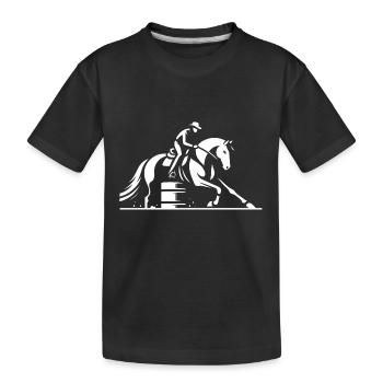 Cowboy Rodeo Silhouette - Kids' Premium Organic T-Shirt - black - Front