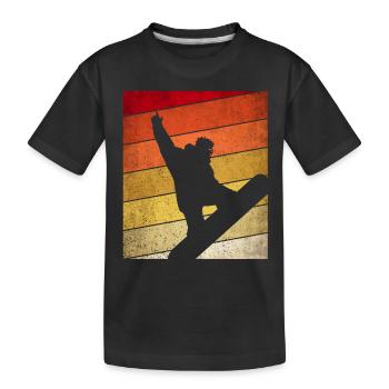 Retro Snowboard Snowboarder Winter Sport Oldschool - T-shirt bio Premium Enfant - noir - Devant
