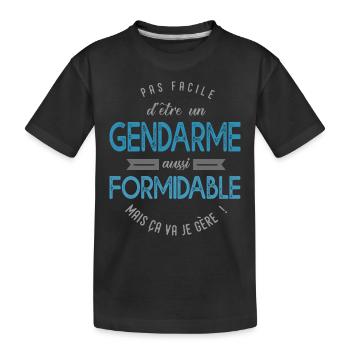 Gendarme formidable Cadeau Humour Homme armée - T-shirt bio Premium Enfant - noir - Devant