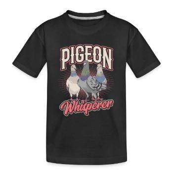 Taubenflüsterer - Kühle Taube - Kinder Premium Bio T-Shirt - Schwarz - Vorne