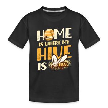 Home Is Where My Hive Is Imker - Kinder Premium Bio T-Shirt - Schwarz - Vorne