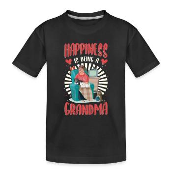Happiness Is Being A Grandma Pregnancy Announcement - Kids' Premium Organic T-Shirt - black - Front