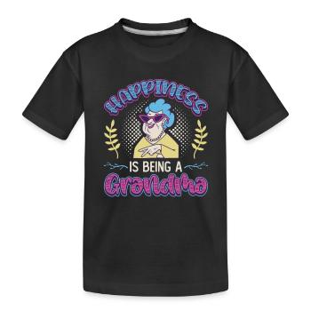 Happiness Is Being A Grandma Pregnancy Announcement - Kids' Premium Organic T-Shirt - black - Front