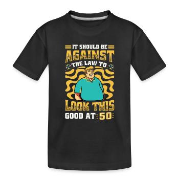 Es sollte gegen das Gesetz sein, so gut auszusehen - Kinder Premium Bio T-Shirt - Schwarz - Vorne