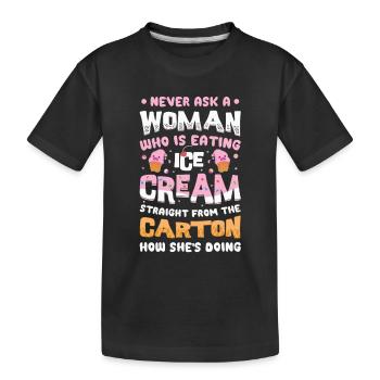 Sad Women Heartbreak Lovesickness Ice Cream - Kids' Premium Organic T-Shirt - black - Front