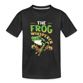 The Frog Whisperer - Kids' Premium Organic T-Shirt - black - Front