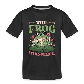 The Frog Whisperer - Kids' Premium Organic T-Shirt - black - Front