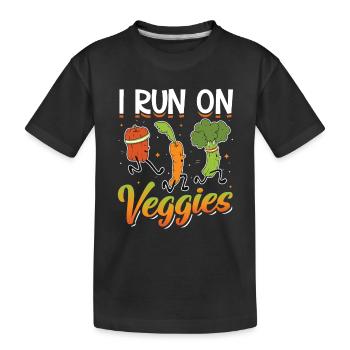 I run for Veggies - Kids' Premium Organic T-Shirt - black - Front