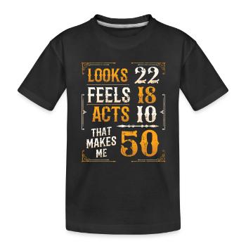 Geschenk zum 50. Geburtstag - Kinder Premium Bio T-Shirt - Schwarz - Vorne