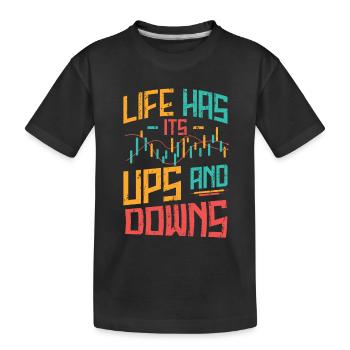 Stock market traders ups and downs Stock market investments - Kids' Premium Organic T-Shirt - black - Front