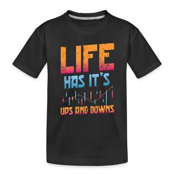 Stock market traders ups and downs Stock market investments - Kids' Premium Organic T-Shirt - black - Front