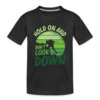 Ne regardez pas vers le bas le bloc, l’escalade. - T-shirt bio Premium Enfant - noir - Devant