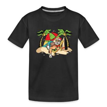 Christmas In July, Party, Surfing, Santa Hawaiian - Kids' Premium Organic T-Shirt - black - Front