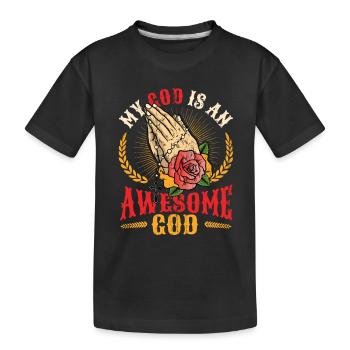 Mon Dieu est un grand Dieu. - T-shirt bio Premium Enfant - noir - Devant