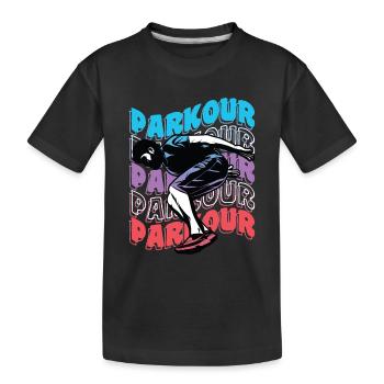 Free-running parkour - Kids' Premium Organic T-Shirt - black - Front