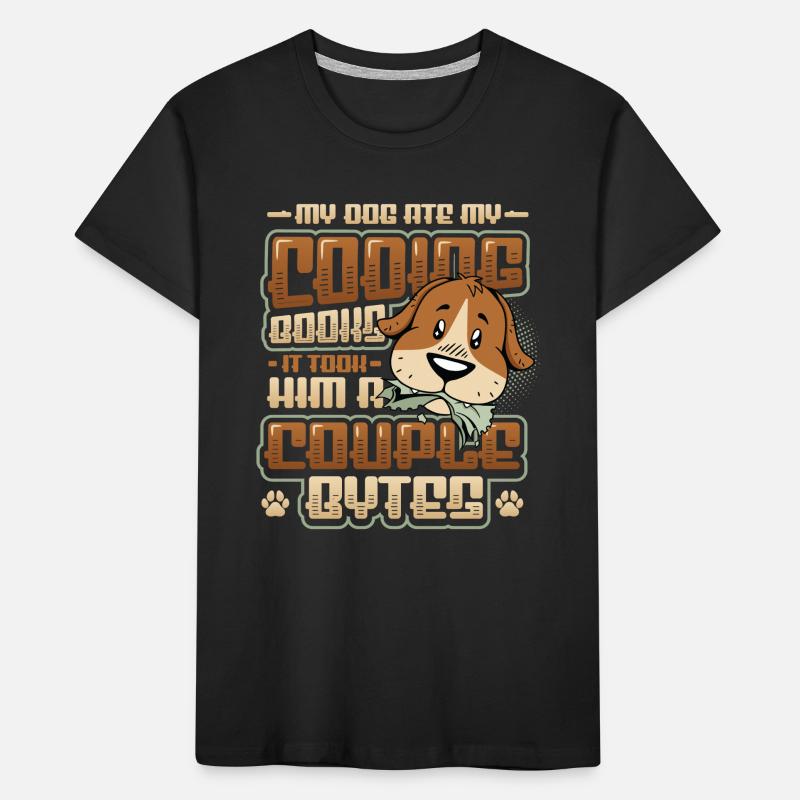 Hund Bytes Code Computer Witz Programmierung Kinder Premium Bio T-Shirt