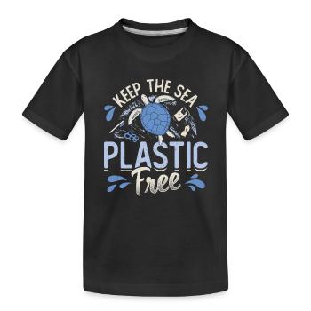 Gardez la mer sans plastique Sauver l’océan - T-shirt bio Premium Enfant - noir - Devant