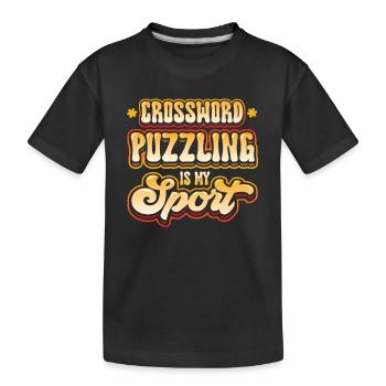 Les mots croisés sont mon sport - T-shirt bio Premium Enfant - noir - Devant