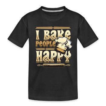 Je fais cuire des gens heureux amateurs de pâtisserie - T-shirt bio Premium Enfant - noir - Devant