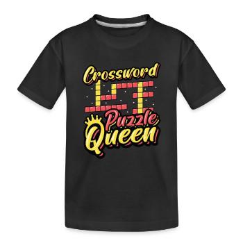 Mots croisés Reine - T-shirt bio Premium Enfant - noir - Devant