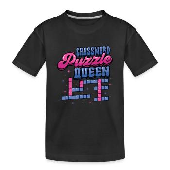 Mots croisés Reine - T-shirt bio Premium Enfant - noir - Devant