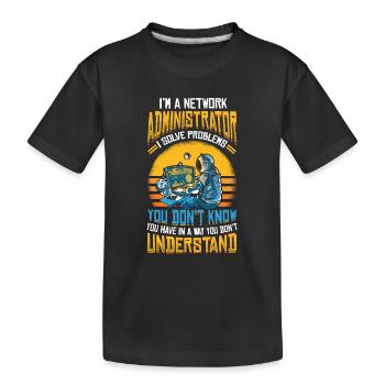 Résoudre les problèmes It-support Administrateur réseau - T-shirt bio Premium Enfant - noir - Devant
