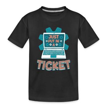 Simply open a ticket Help Desk Tech Support - Kids' Premium Organic T-Shirt - black - Front