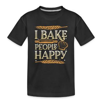 Je fais cuire des gens heureux amateurs de pâtisserie - T-shirt bio Premium Enfant - noir - Devant