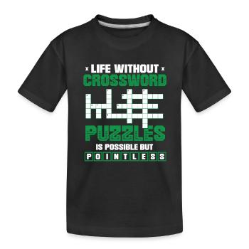 Mots croisés Amateurs de mots croisés - T-shirt bio Premium Enfant - noir - Devant