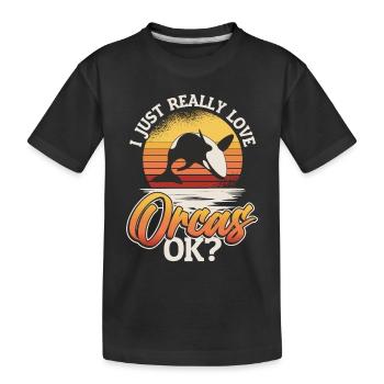Orca Whale, j’adore vraiment les orques. - T-shirt bio Premium Enfant - noir - Devant