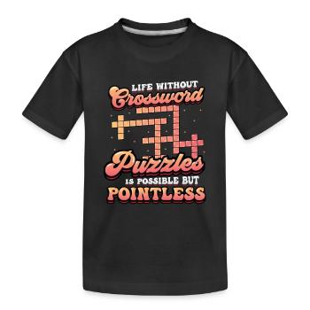 Mots croisés Amateurs de mots croisés - T-shirt bio Premium Enfant - noir - Devant