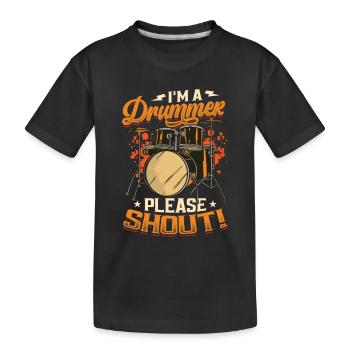 Je suis un batteur s’il vous plaît crier - T-shirt bio Premium Enfant - noir - Devant