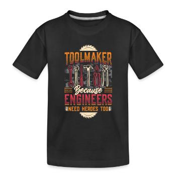 Les outilleurs, parce que les ingénieurs sont aussi des héros. - T-shirt bio Premium Enfant - noir - Devant