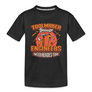 Les outilleurs, parce que les ingénieurs sont aussi des héros. - T-shirt bio Premium Enfant - noir - Devant