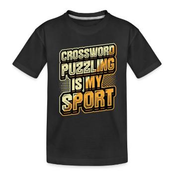 Les mots croisés sont mon sport. - T-shirt bio Premium Enfant - noir - Devant