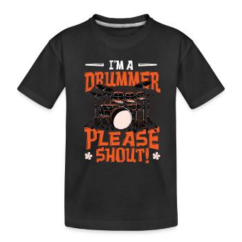Je suis un batteur s’il vous plaît crier - T-shirt bio Premium Enfant - noir - Devant