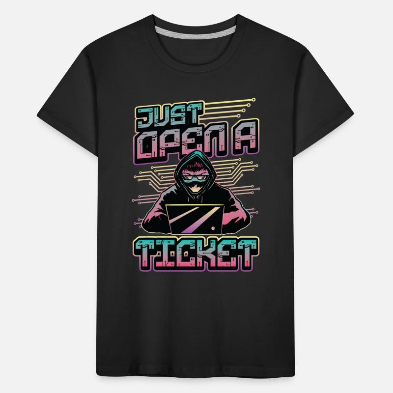 Simply open a ticket Help Desk Tech Support Kids' Premium Organic T-Shirt