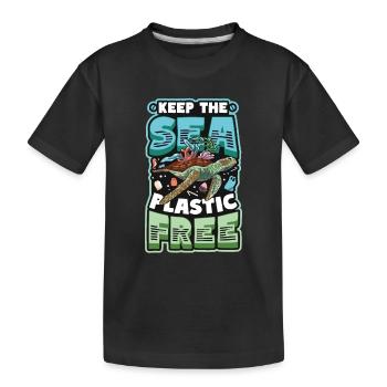 Gardez la mer sans plastique Sauver l’océan - T-shirt bio Premium Enfant - noir - Devant