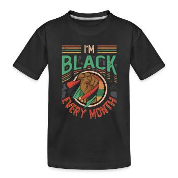 Je suis noir, chaque mois, l’histoire des Noirs. - T-shirt bio Premium Enfant - noir - Devant
