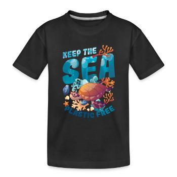 Gardez la mer sans plastique, sauvez l’océan. - T-shirt bio Premium Enfant - noir - Devant