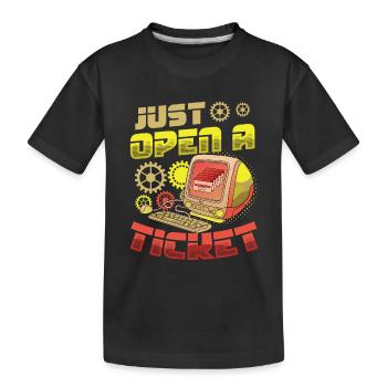 Einfach Ein Ticket Öffnen Help Desk Tech Support - Kinder Premium Bio T-Shirt - Schwarz - Vorne