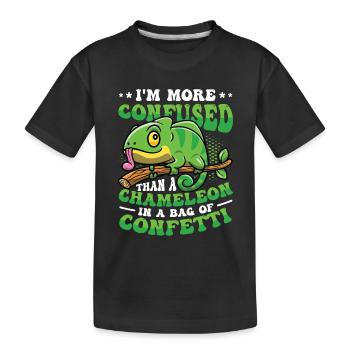 More confused than a chameleon. - Kids' Premium Organic T-Shirt - black - Front