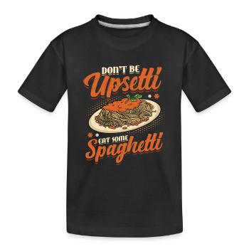 Ne soyez pas en colère, mangez des spaghettis. - T-shirt bio Premium Enfant - noir - Devant