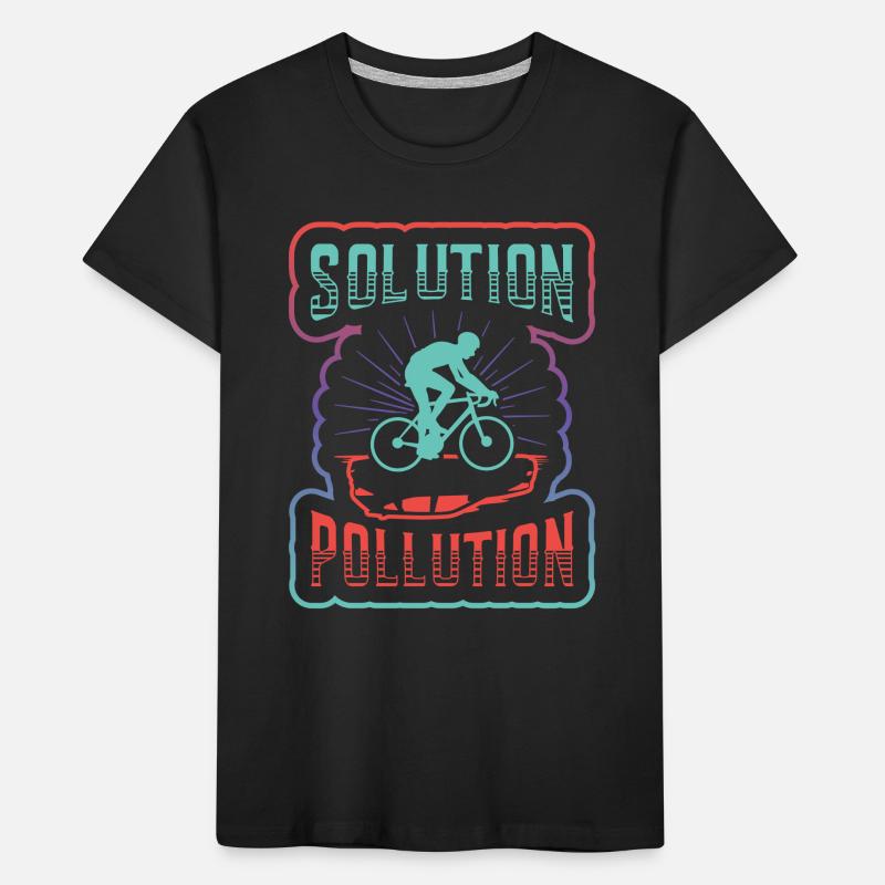 Polution Solution Umweltschutz Radfahren. Kinder Premium Bio T-Shirt