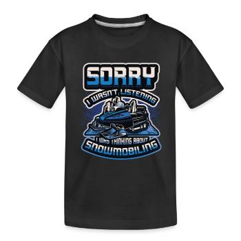 Penser à la motoneige, aux motoneiges. - T-shirt bio Premium Enfant - noir - Devant